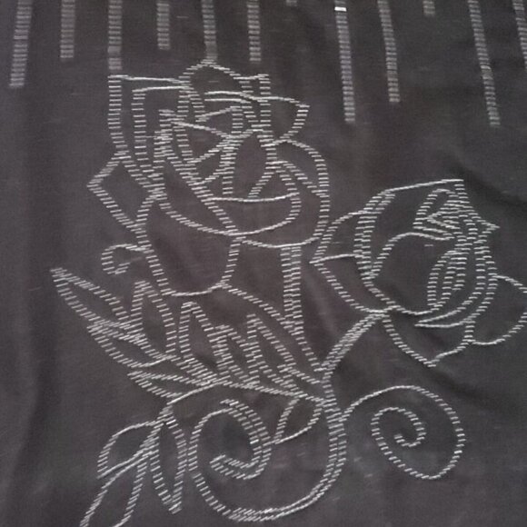 Ann Taylor Loft Black Velour Beaded Floral Skirt Sz 10 - Picture 3 of 5